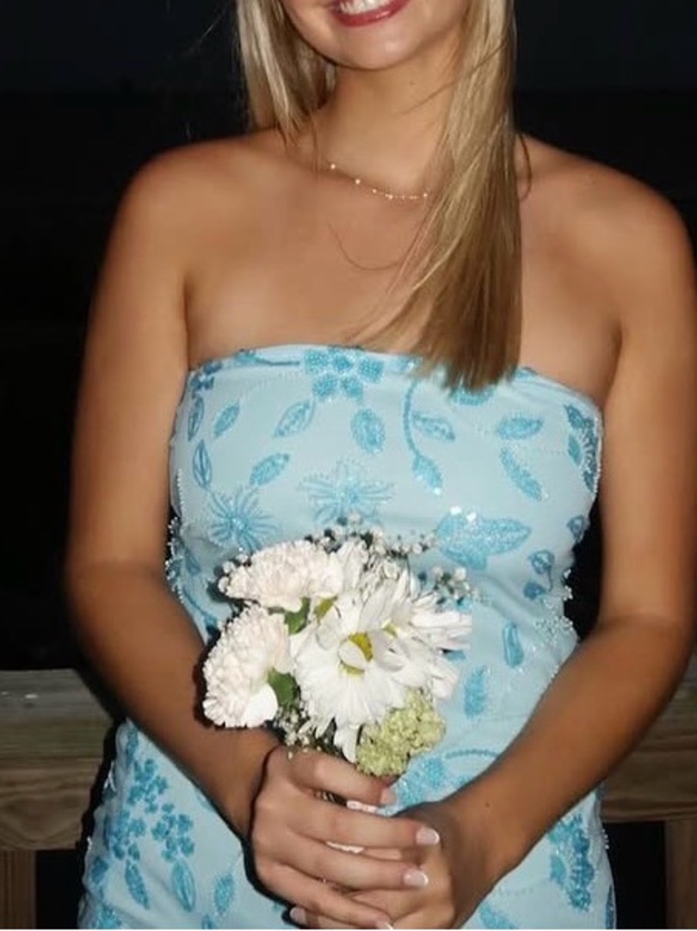 Peppermayo Tiffany Blue Strapless Sequin Mini Dress - Picture 5 of 13